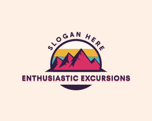 Mountain Hiking Adventure  logo design