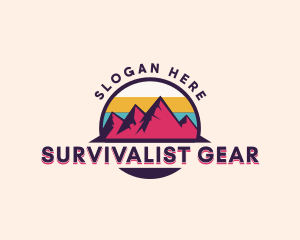 Mountain Hiking Adventure  logo design