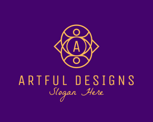 Golden Luxurious Interior Designer logo design