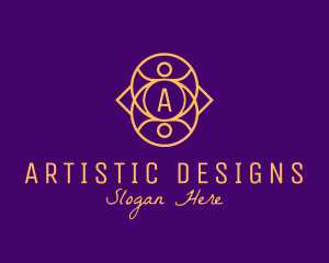 Golden Luxurious Interior Designer logo design