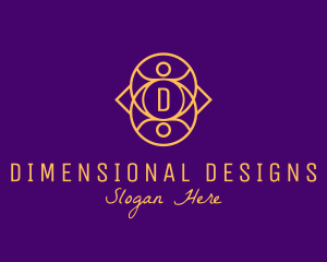 Golden Luxurious Interior Designer logo design