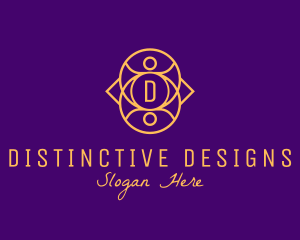 Golden Luxurious Interior Designer logo design