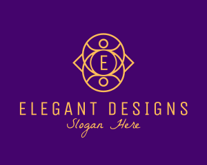 Golden Luxurious Interior Designer logo design