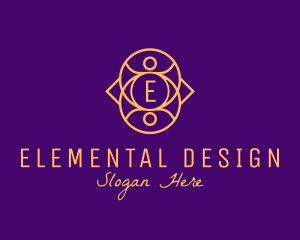 Golden Luxurious Interior Designer logo design