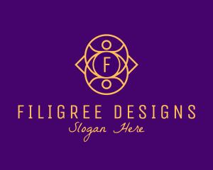 Golden Luxurious Interior Designer logo design