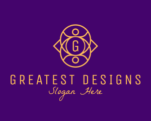 Golden Luxurious Interior Designer logo design