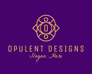Golden Luxurious Interior Designer logo design