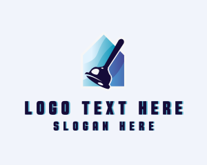 House - Plunger House Cleaning logo design