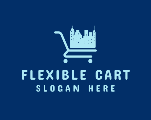 Skyline Grocery Cart logo design