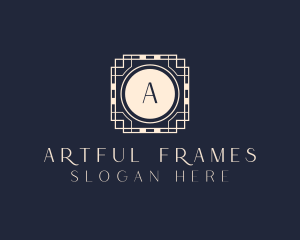 Geometric Frame Tile logo design