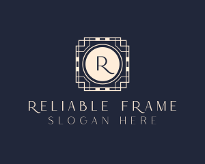 Geometric Frame Tile logo design