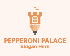 Pencil Turret Tower logo design