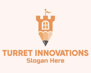 Pencil Turret Tower logo design