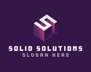 3D Technology Letter S logo design