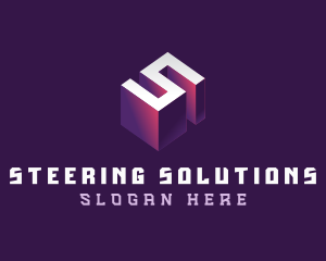 3D Technology Letter S logo design