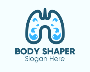 Blue Respiratory Lung Fluids logo design