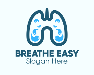 Blue Respiratory Lung Fluids logo design