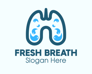 Blue Respiratory Lung Fluids logo design