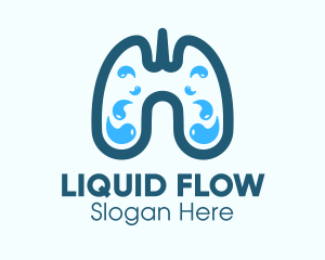 Blue Respiratory Lung Fluids logo design