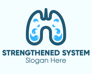 Blue Respiratory Lung Fluids logo design