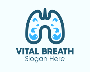 Blue Respiratory Lung Fluids logo design