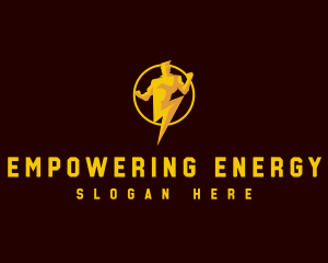 Human Lightning Power logo design