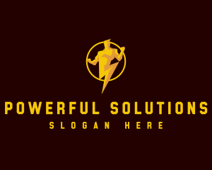 Human Lightning Power logo design