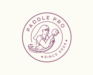 Female Ping Pong Player logo design