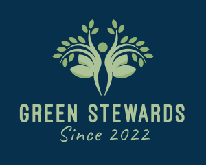 Green Wellness Human logo design