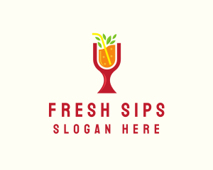 Fresh Orange Beverage logo design