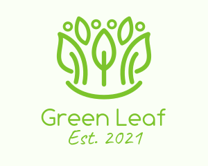 Green Botanical Leaf  logo design