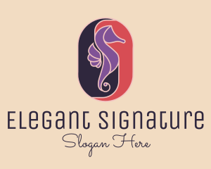 Elegant Seahorse Resort logo design