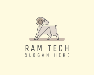 Goat Ram Animal  logo design