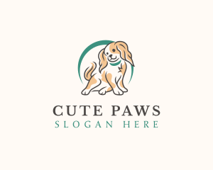 Cute Spaniel Dog logo design