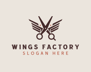 Barber Scissors Wings logo