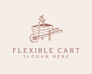 Wheelbarrow Garden Plant logo design