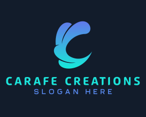 Aquatic Wave Letter C logo design