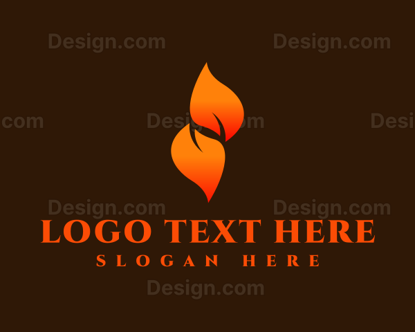 Fire Leaf Flame Logo