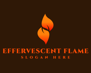 Fire Leaf Flame logo design