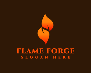 Fire Leaf Flame logo design