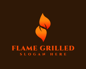 Fire Leaf Flame logo design