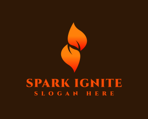 Fire Leaf Flame logo design