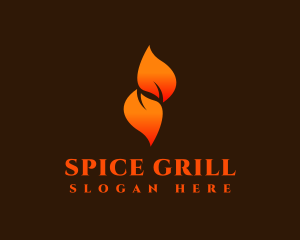 Fire Leaf Flame logo design