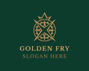 Golden Compass Crown logo design