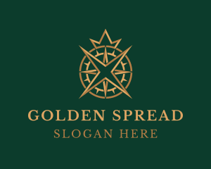 Golden Compass Crown logo design