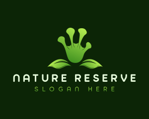 Nature Frog Hand logo design