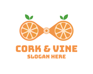 Orange Fruit Binoculars logo design