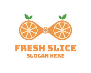 Orange Fruit Binoculars logo design