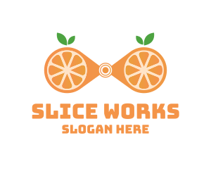 Orange Fruit Binoculars logo design