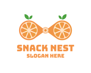 Orange Fruit Binoculars logo design